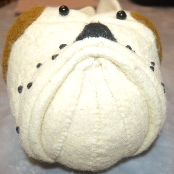Fiona Walker England Bulldog Dog Nursery Felt Animal Head Decor - Picture 10 of 13